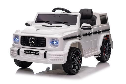 Elektro Kinderauto "Mercedes G63 AMG" - Lizenziert - 12V Akku,2 Motoren- 2,4Ghz Fernsteuerung, MP3+Ledersitz+EVA-Weiss – Bild 8