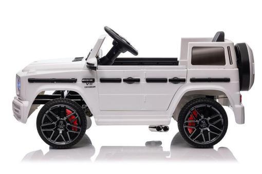 Elektro Kinderauto "Mercedes G63 AMG" - Lizenziert - 12V Akku,2 Motoren- 2,4Ghz Fernsteuerung, MP3+Ledersitz+EVA-Weiss – Bild 6