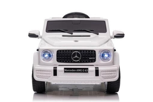 Elektro Kinderauto "Mercedes G63 AMG" - Lizenziert - 12V Akku,2 Motoren- 2,4Ghz Fernsteuerung, MP3+Ledersitz+EVA-Weiss – Bild 5